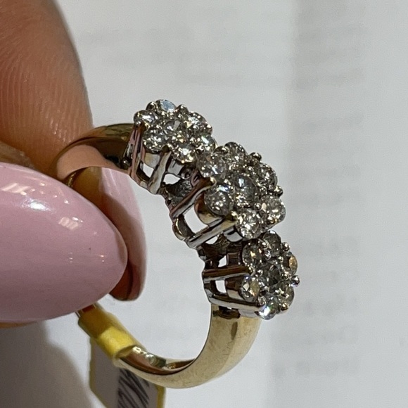 14k diamond cocktail ring - Picture 2 of 12